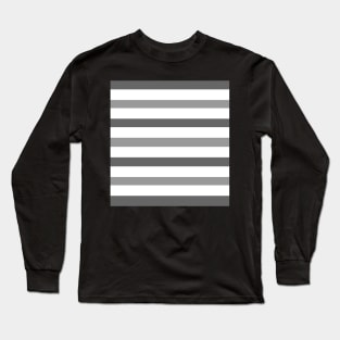 Dark light grey white stripes pattern Long Sleeve T-Shirt